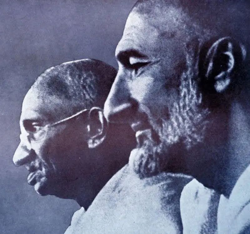 Mahatma Gandhi with Khan Abdul Ghaffar Khan
